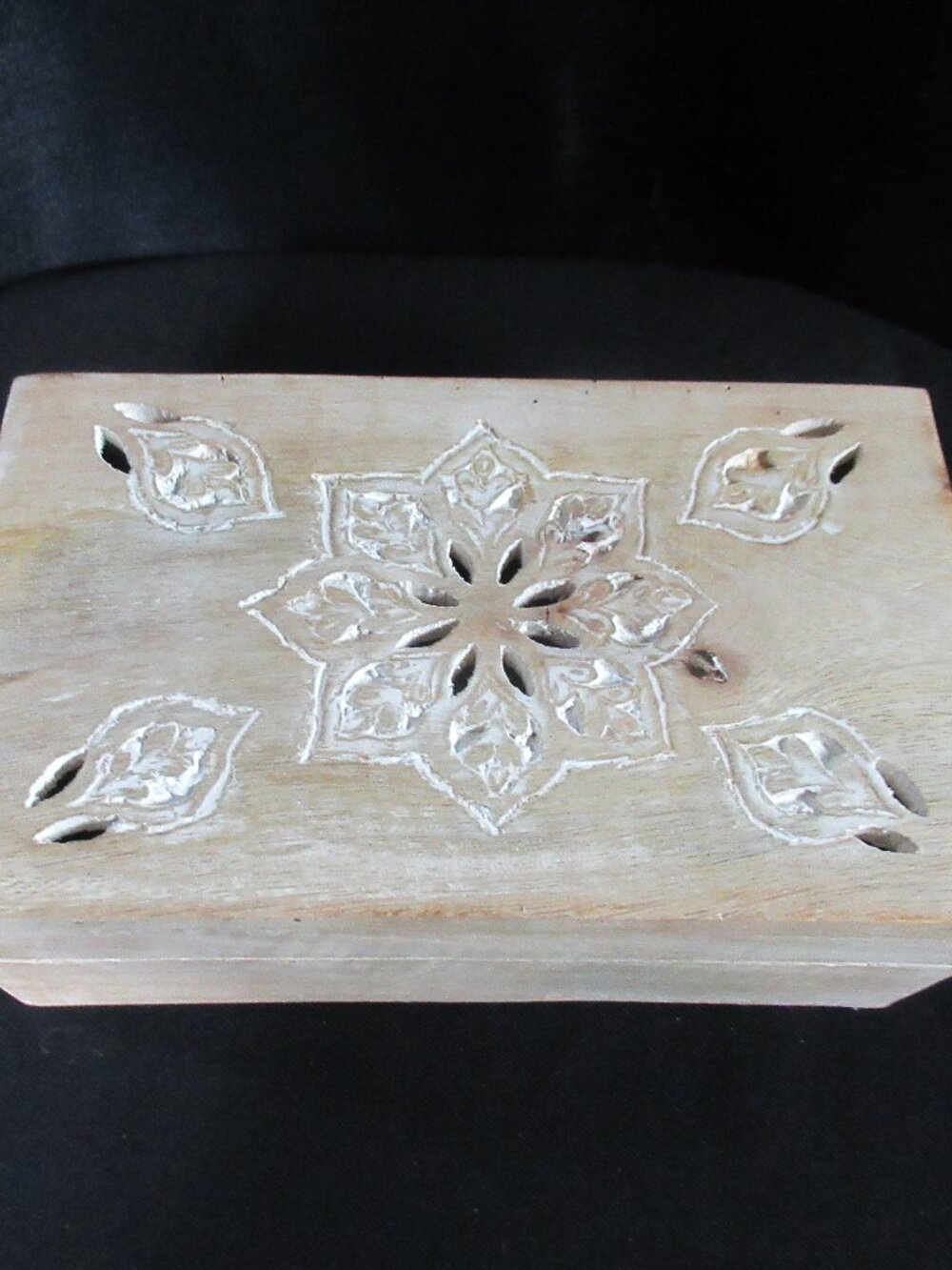 Mandala Wooden Trinket Decorative Hinged Storage Box